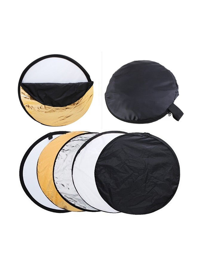 5-In-1 Multi-Disc Light Reflector With Bag 110x5cm White/Black/Gold