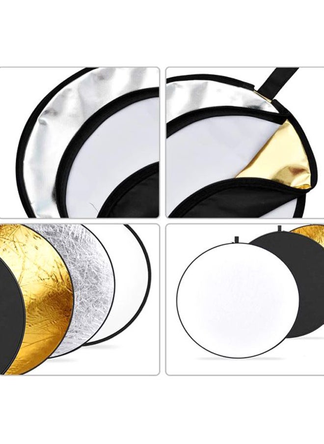 5-In-1 Multi-Disc Light Reflector With Bag 110x5cm White/Black/Gold