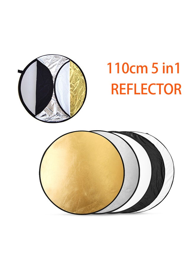 5-In-1 Multi-Disc Light Reflector With Bag 110x5cm White/Black/Gold