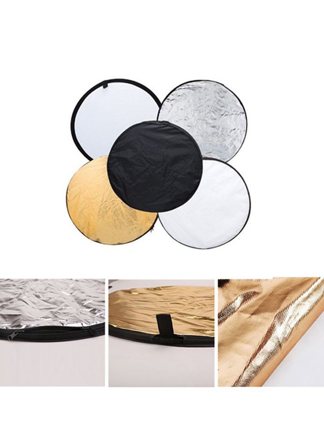 5-In-1 Multi-Disc Light Reflector With Bag 110x5cm White/Black/Gold