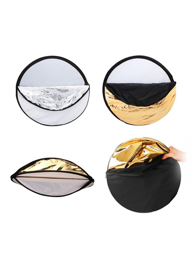 5-In-1 Multi-Disc Light Reflector With Bag 110x5cm White/Black/Gold