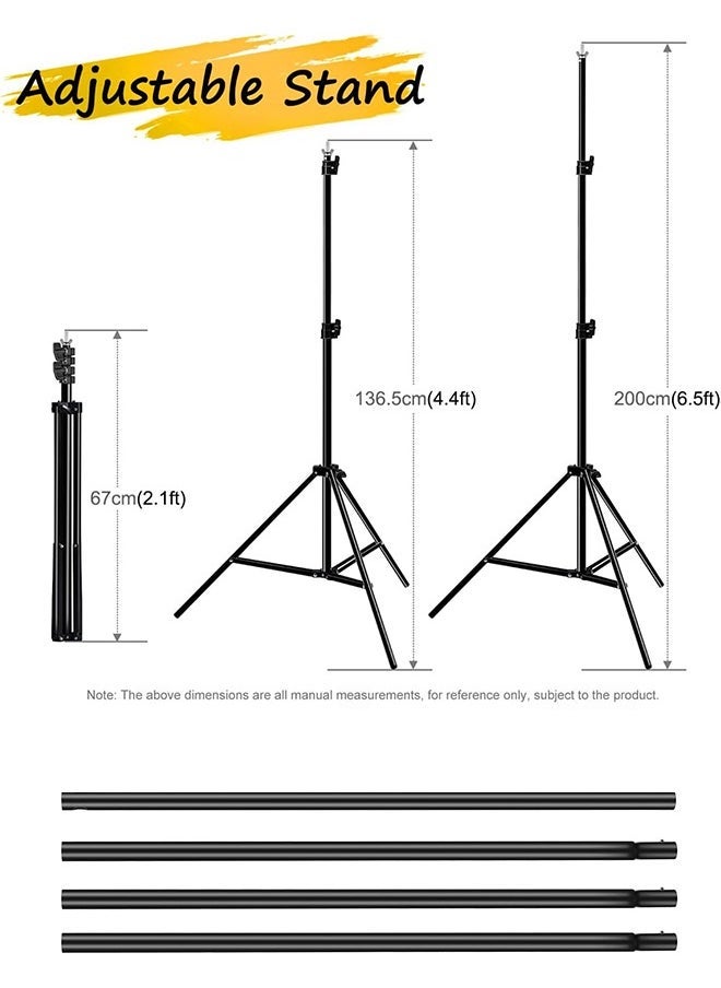 Photography Kit Adjustable Backdrop Stand Photo Backdrop Bar Kit with Two Clips