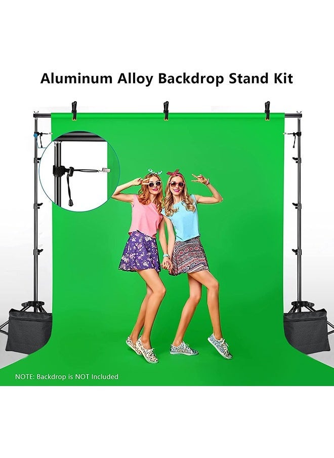 Photography Kit Adjustable Backdrop Stand Photo Backdrop Bar Kit with Two Clips