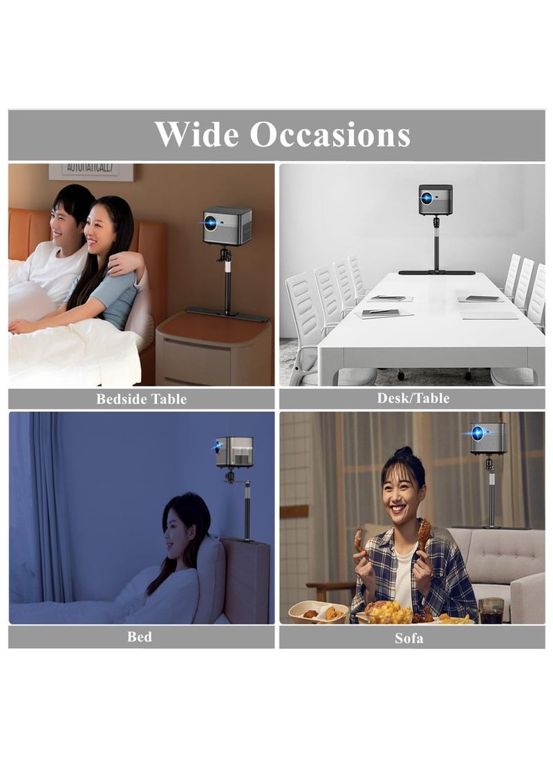 Plug-in Projector Stand Bedside Sofa Projector Mount Base Ballhead 360 Degree Adjustable Table Side Projector Bracket Holder