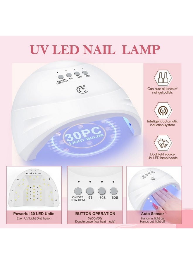 Poly Nail Gel Kit Starter Kit With U V Lamp And Drill 15Pcs Nail Extension Gel For Beginners With Everything Clear Pink Glitter Colors Complete Gel Manicure Kit Diy For Women At Home