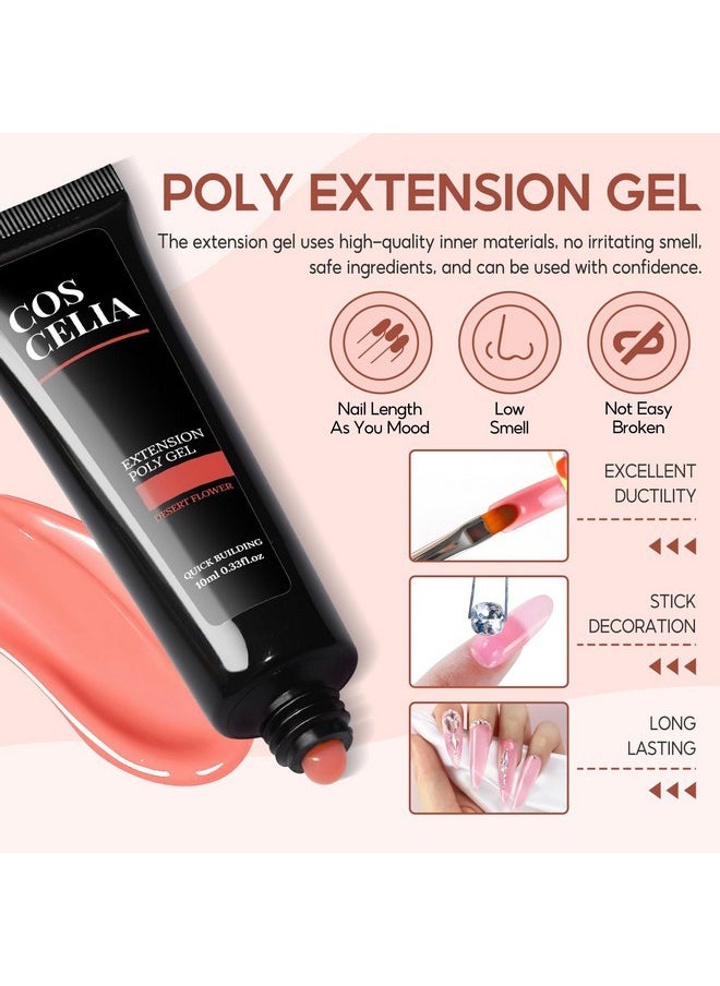 Poly Nail Gel Kit Starter Kit With U V Lamp And Drill 15Pcs Nail Extension Gel For Beginners With Everything Clear Pink Glitter Colors Complete Gel Manicure Kit Diy For Women At Home