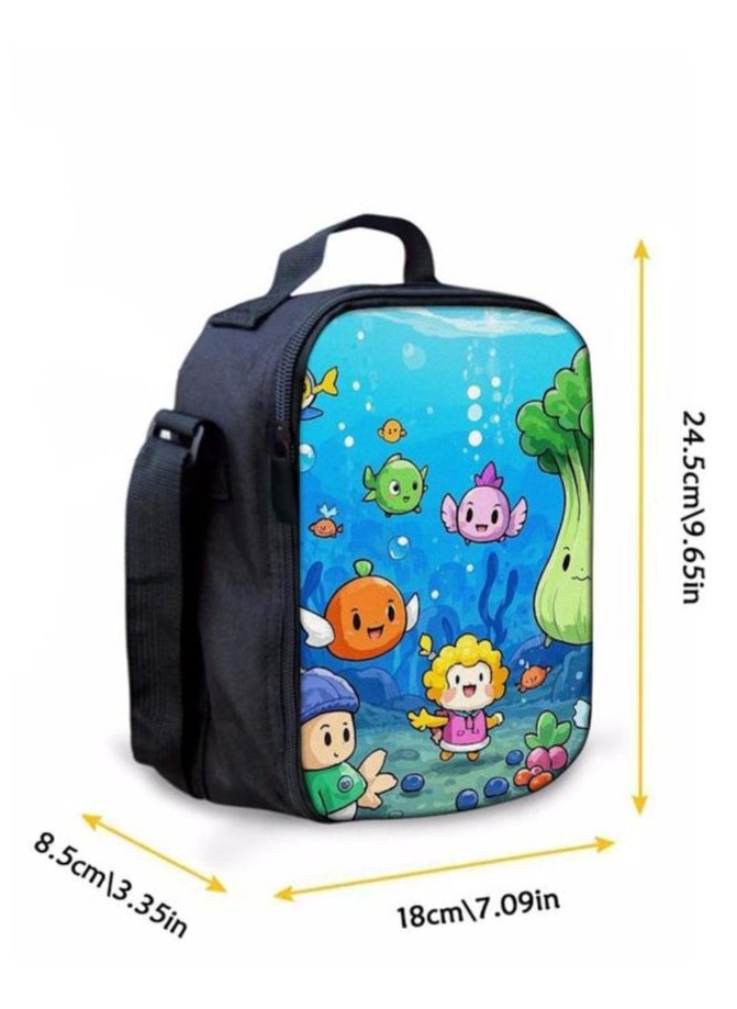 Cartoon three-piece schoolbag with zipper - 1323