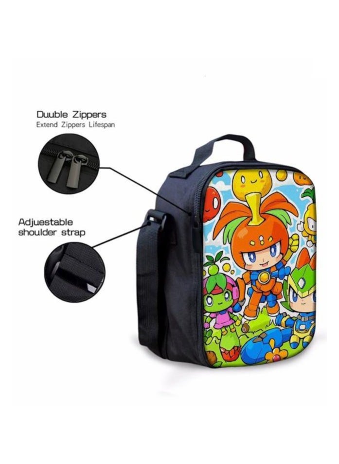 Cartoon three-piece schoolbag with zipper - 1489