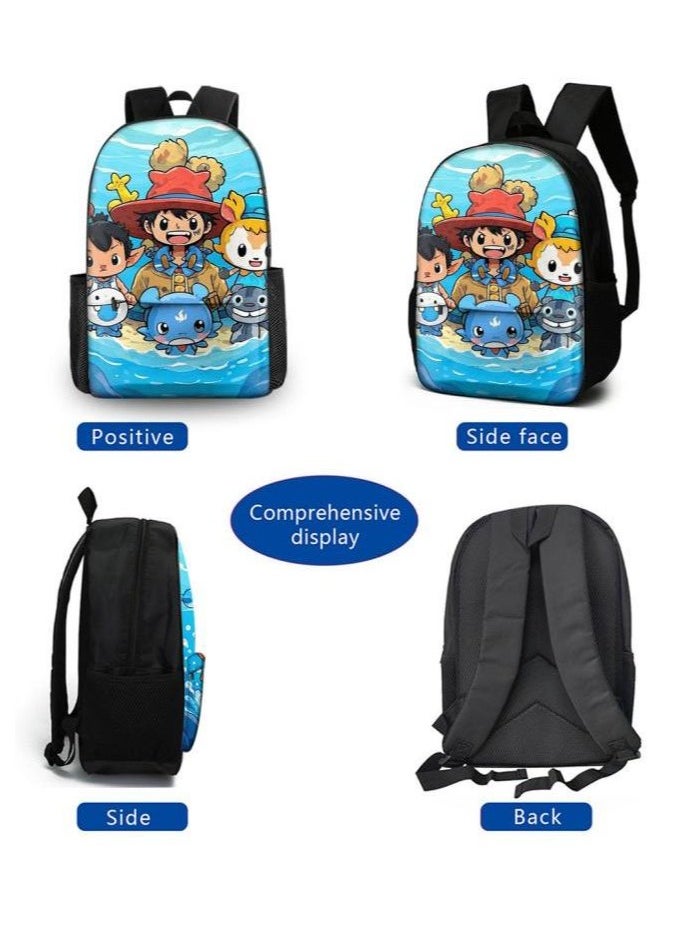 Cartoon three-piece schoolbag with front pocket - 176