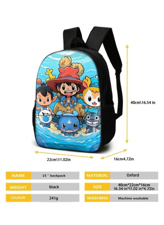 Cartoon three-piece schoolbag with front pocket - 176