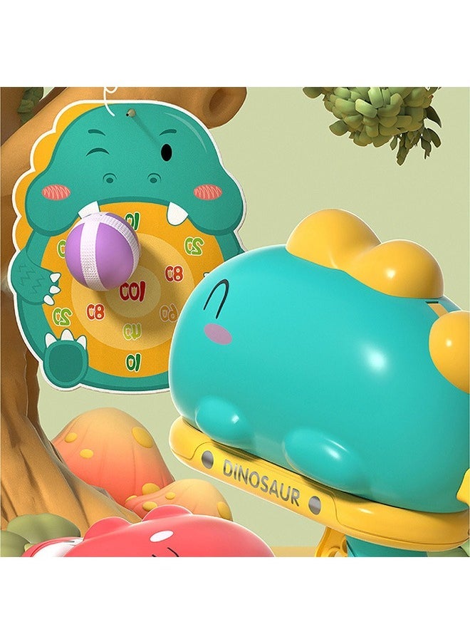 Kids Dinosaur Dart Board Gun Shooting Toy Target Game with 12 Sticky Balls Indoor Outdoor Competitive Games Birthday Gifts For Children