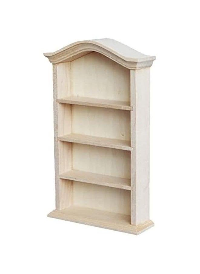 Dollhouse Wooden Bookshelf Doll Miniature Furniture Mini Shelf Cabinet Scene House Bookcase Fairy Accessories 1/12