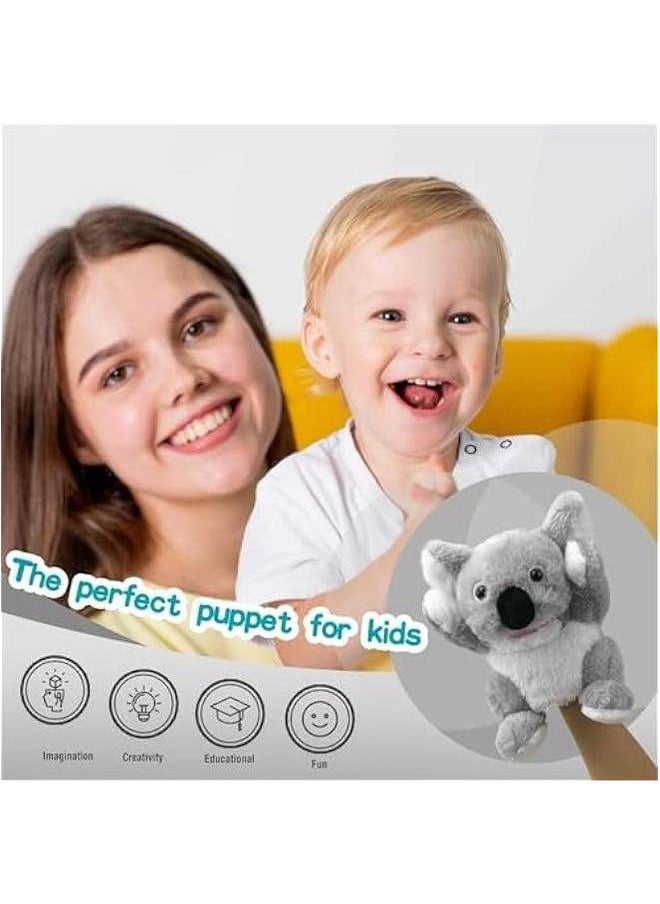 Hand Puppets Koala Puppets,9 Realistic Stuffed Animal for Toddlers Kids with Movable Mouth,Koala Adults 3