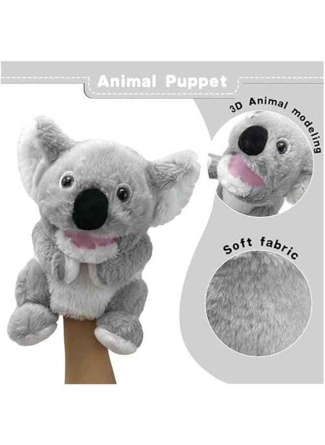 Hand Puppets Koala Puppets,9 Realistic Stuffed Animal for Toddlers Kids with Movable Mouth,Koala Adults 3