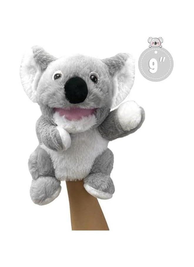 Hand Puppets Koala Puppets,9 Realistic Stuffed Animal for Toddlers Kids with Movable Mouth,Koala Adults 3