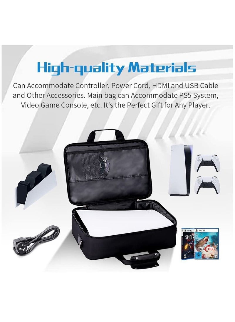 PS5 Carrying Case for Storage Protective PS5 Console Disc/Digital Edition with Shockproof Compartments