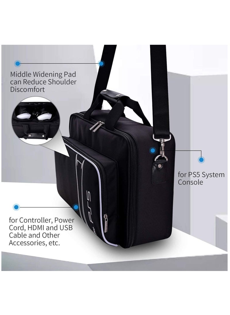 PS5 Carrying Case for Storage Protective PS5 Console Disc/Digital Edition with Shockproof Compartments