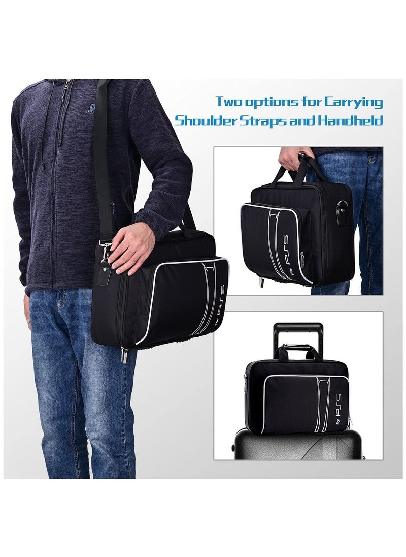 PS5 Carrying Case for Storage Protective PS5 Console Disc/Digital Edition with Shockproof Compartments