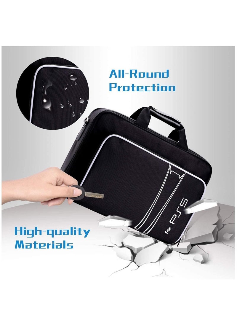 PS5 Carrying Case for Storage Protective PS5 Console Disc/Digital Edition with Shockproof Compartments