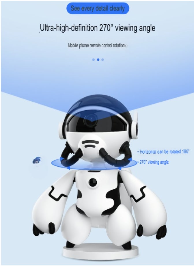 T3 Robot Low Power PIR Camera, 360 Shaking Head Wifi Wireless Camera With Long Battery Life, Durable And Portable Ultra HD Home Video Recorder Camera, (1pc, White)