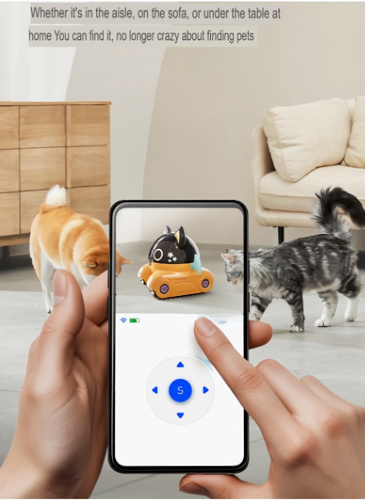Wifi Pet Monitoring Mobile Camera, Wireless AI Smartphone Pet Monitor Camcorder, Sturdy And Durable Moving Camera For Pet Monitoring Home Security, (1pc, Yellow)