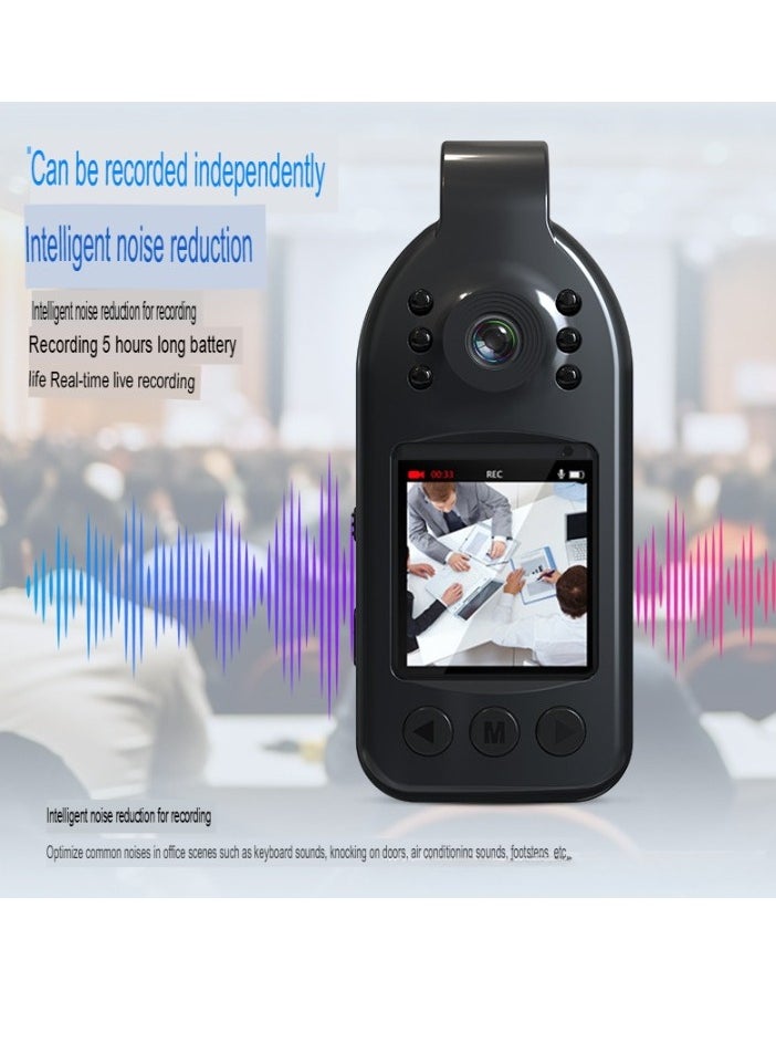 L09 Back Clip Video Camera, 2K HD Night Vision Outdoor Conference Recorder, Lightweight And Portable Camcorder, Large Screen Outdoor Sports Camera, (1pc, Without Memory)