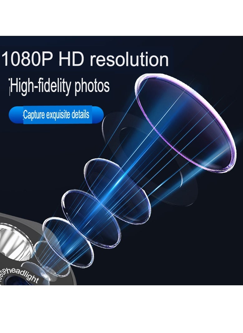 Head Mounted Lightening Camera, Comfortable Lightweight HD PTZ Sports Camera, Anti-shake Outdoor Video Recorder, Portable Cycling Camera For Outdoor Sports, (1pc)