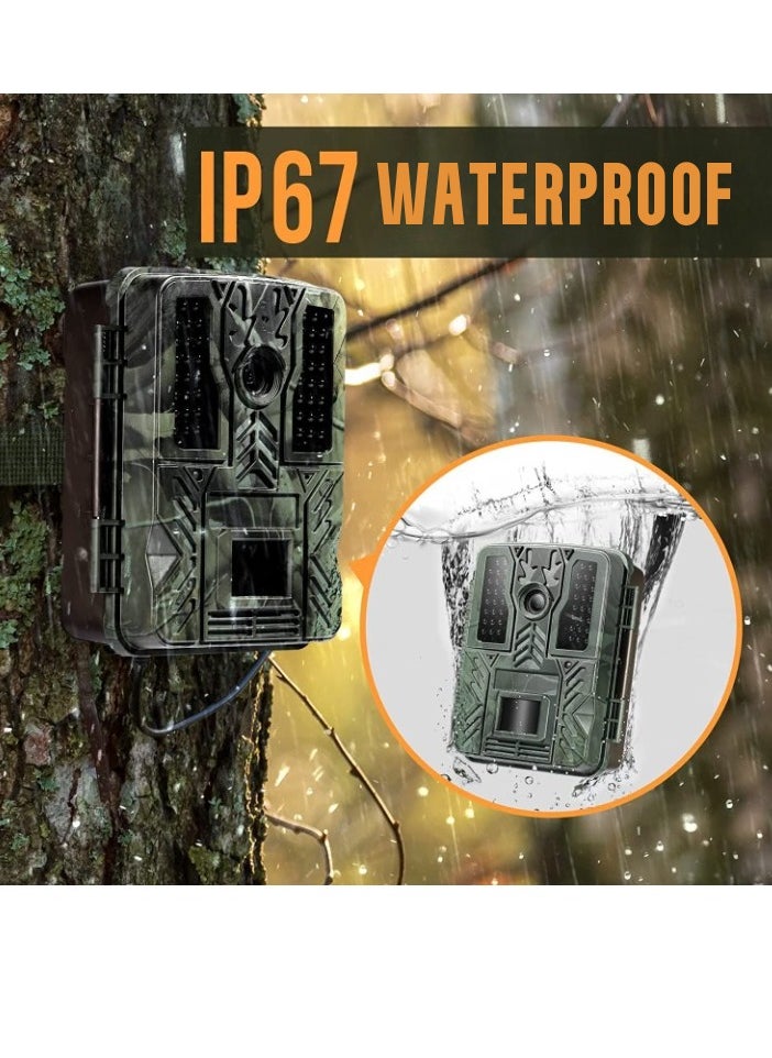 4K HD Outdoor Hunting Camera, Waterproof Infrared Sensing Portable Trail Camera, Night Vision Bluetooth Hunting Camcorder For Outdoor Sports Hunting, (1pc)