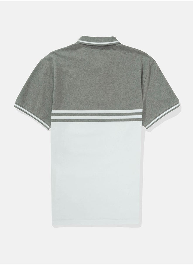 Logo Striped Short Sleeve Polo Shirt