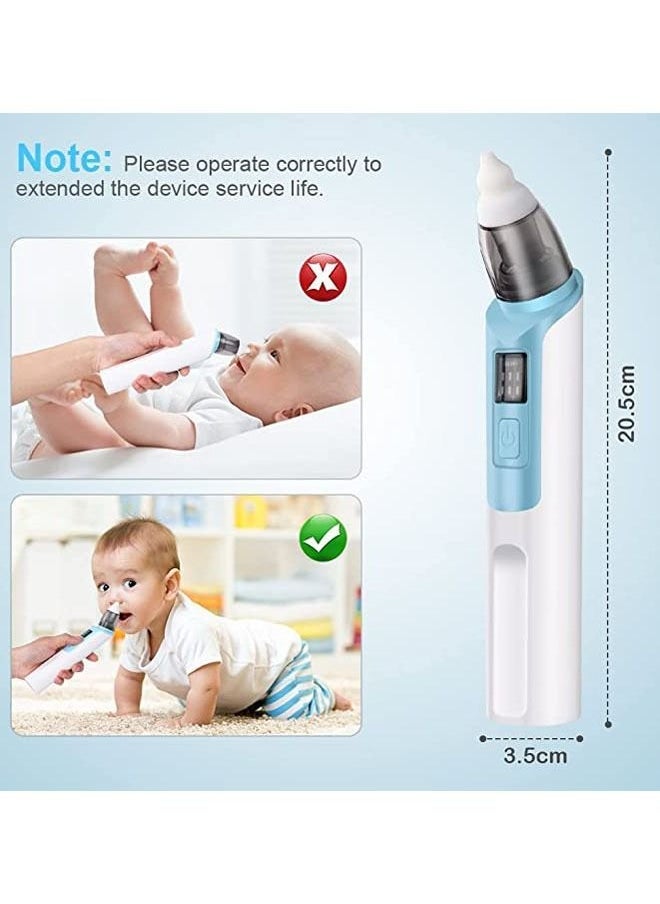 Baby Nasal Aspirator, Nose Sucker for Baby, Electric Baby Nose Cleaner with 2 Sizes Silicone Tips and 6 Level Adjustment for Newborn Toddlers & Kids