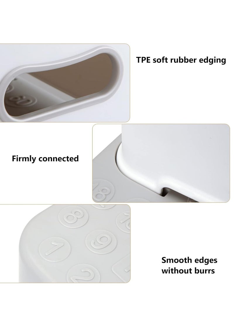 Toddler Step Stool, 2 Step Stool with Anti-Slip Surface & Base, Kids Step Stool for Toddlers Potty Training, Kitchen, Living Room, Bedroom, Toy Room (Grey)