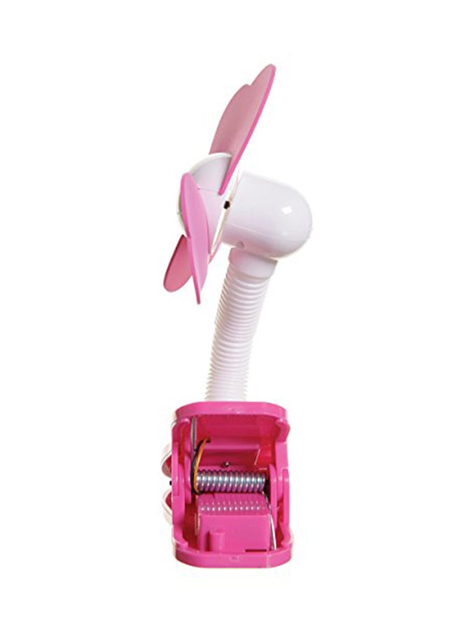 Flexible Neck Stroller Fan - Pink/White