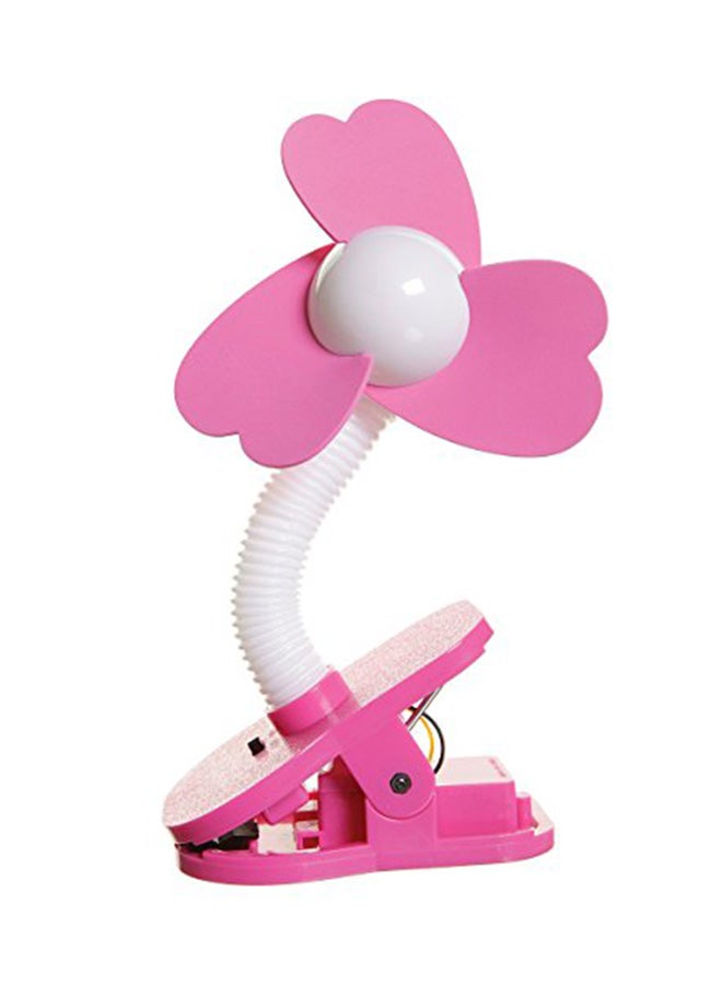 Flexible Neck Stroller Fan - Pink/White