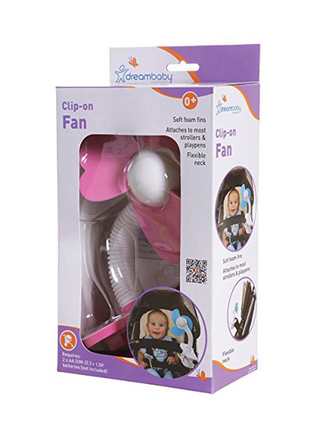 Flexible Neck Stroller Fan - Pink/White
