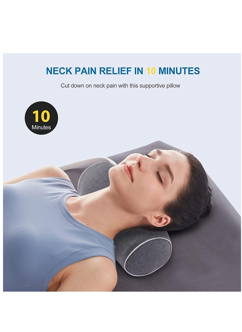 Cervical Pillow, Neck Stretcher Pillow with Pillow Case, Memory Foam Pillow for  Neck Pain Relief, Bed & Travel
