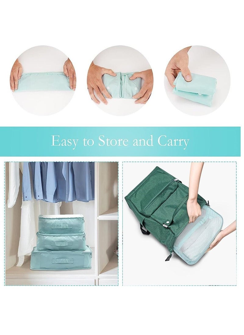 Packing Cubes, 7 Set Travel Storage Bags for Clothes, Lightweight Luggage Travel Packing Organizers for Clothing Sorting, Travel Accessories (Light Blue)