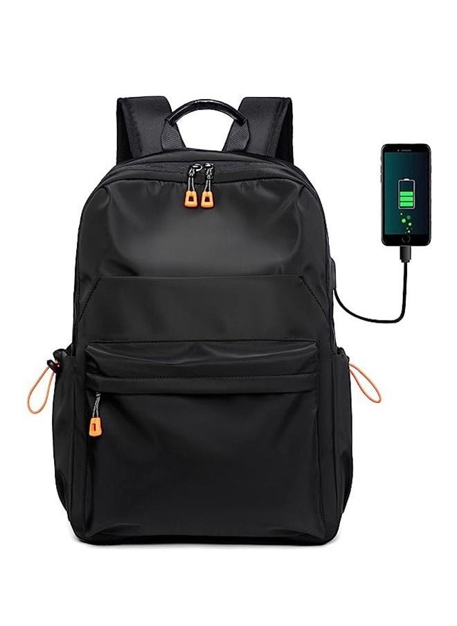 Laptop Backpack for Men Women, Water Resistant Travel Bag with USB Charging Port, Business Slim Durable College School Bookbag Fits 15.6 Inch Notebook