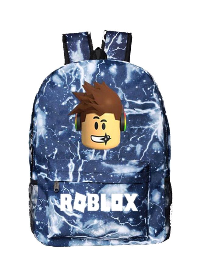 Cartoon Printed Backpack Blue/Brown/Beige