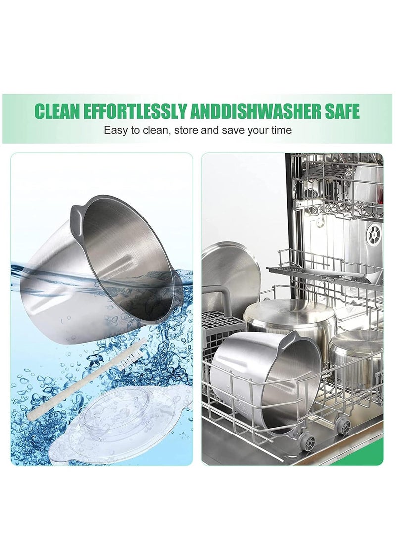 Electric Meat Grinder, 2L Stainless Steel Meat Chopper with 4 Blades, Food Processor for Meat, Vegetables, Fruits and Nuts