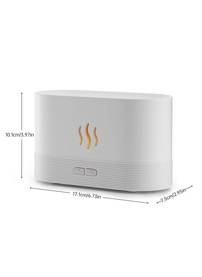 Upgraded Flame Diffuser180ml Aromatherapy Oil Diffuser Ultrasonic Cool Mist Diffuser with Waterless Auto Shut-Off Protection,5 Color Flame Lights for Home Office