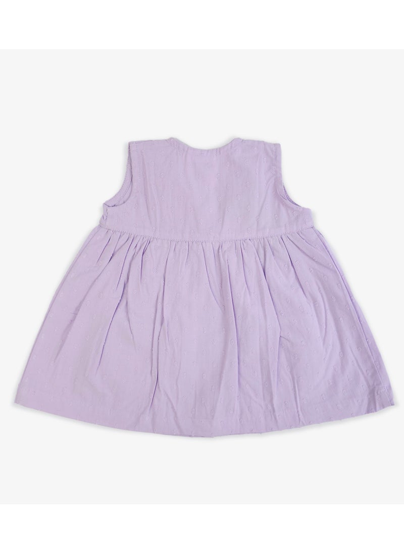 Keebee Organic Cotton Hand-Embroidered Lilac Girls Dress