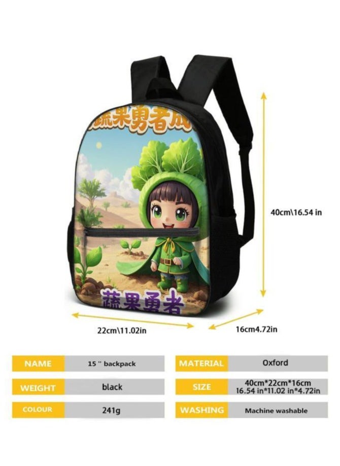 Cartoon three-piece schoolbag with zipper - 102