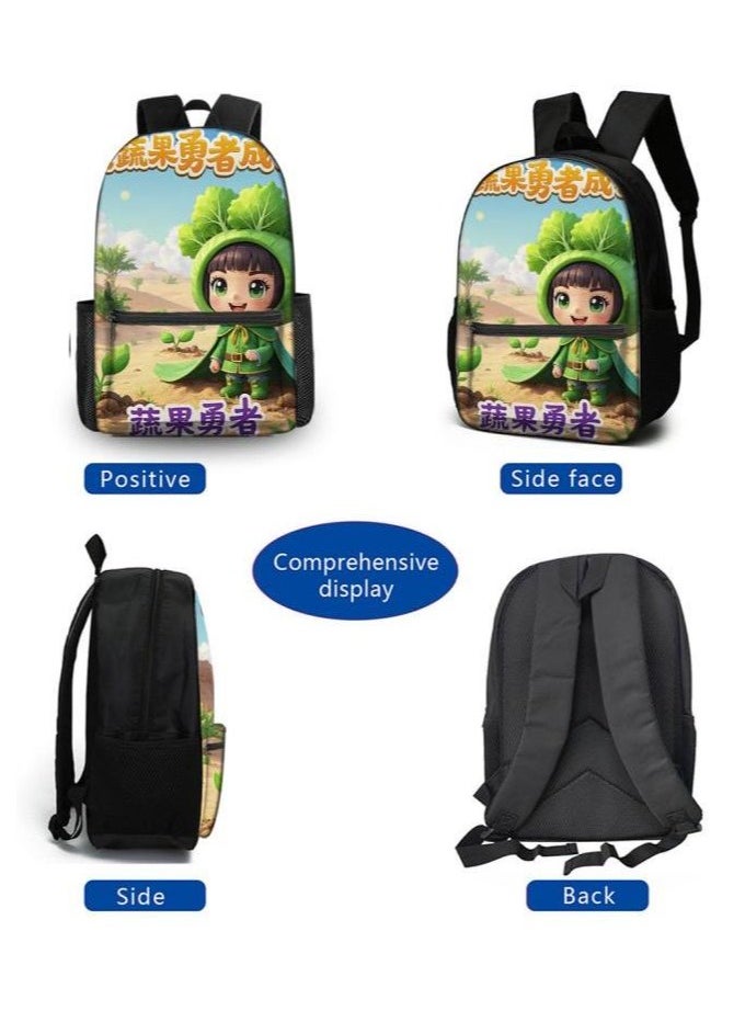 Cartoon three-piece schoolbag with zipper - 102
