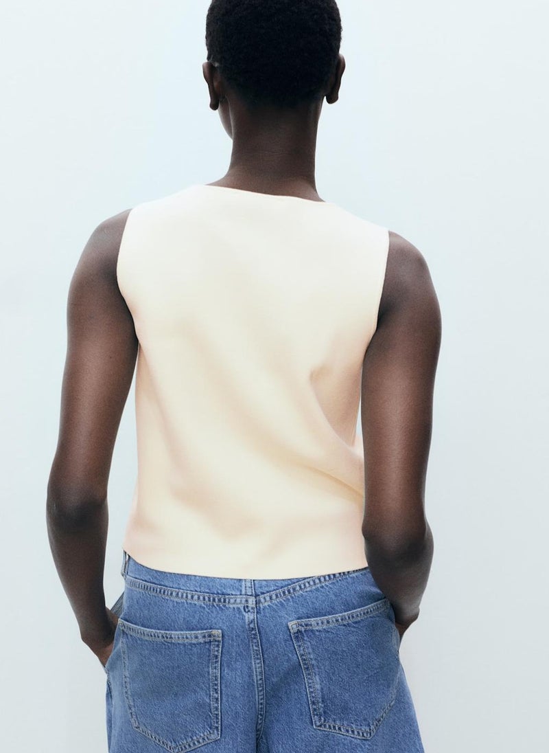 Fine-Knit With Buttons Waistcoat