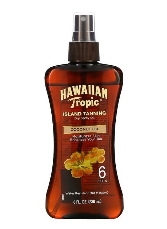 Island Tanning Dry Spray Oil Coconut Oil SPF 6 8 fl oz 236 ml