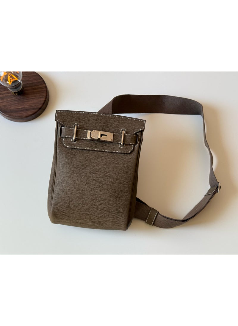 Vertical Leather Crossbody Bag