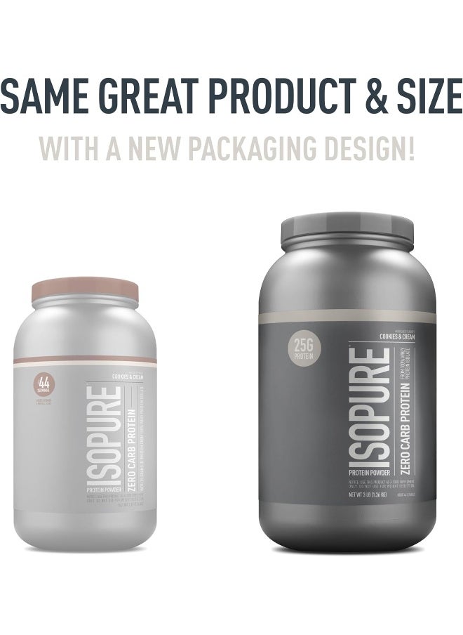 Isopure Zero Carb Whey Protein Isolate Powder With Vitamin C And Zinc For Immune Support 3 Lbs, 41 Servings 1.36 Kg