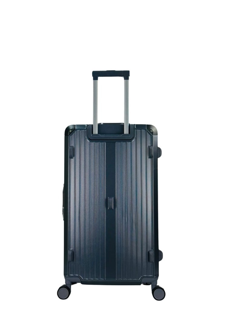 Light Weight Aluminum Frame Fashion Trolley Luggage Unbreakable Polycarbonate Strong Hard Case Checked Luggage with Dual TSA approved and 8 Quite 360° Double wheels (Checked Luggage 30-Inch, Grey)