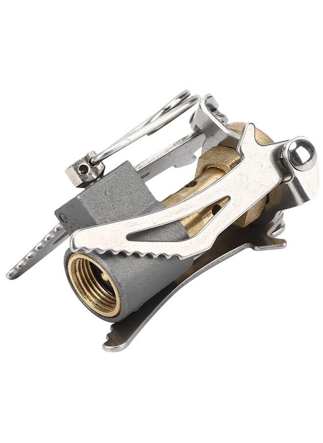 Mini Burner, Outdoor Camping Mini Portable Folding for Hiking Picnic Cookware Tool, for Outdoor Camping, Hiking, Picnic, Mountaineering(Silver)