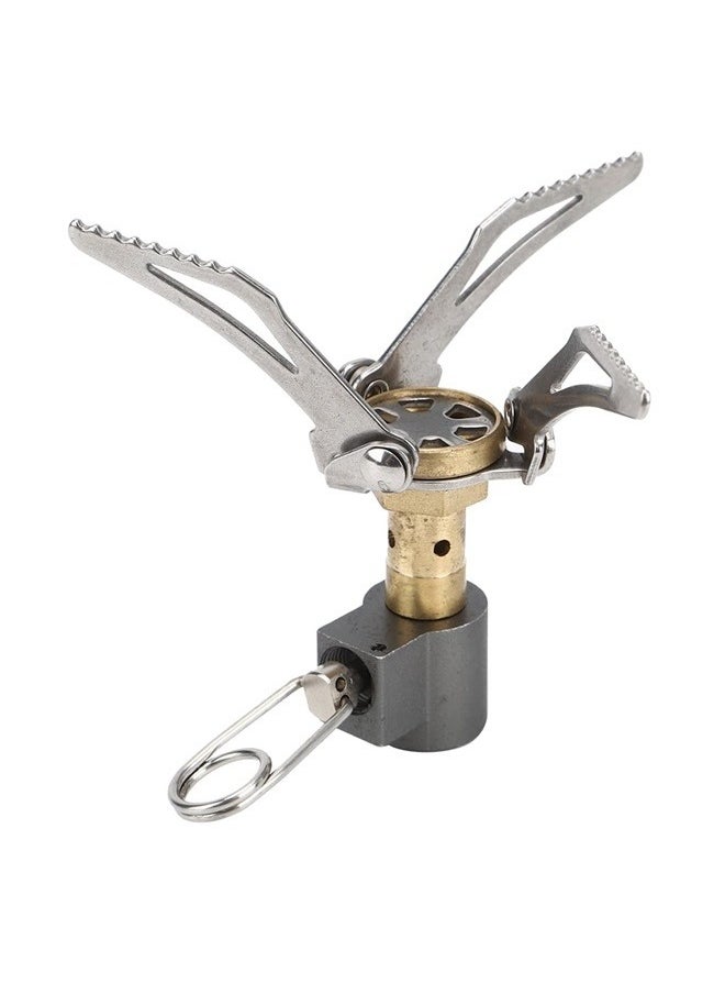 Mini Burner, Outdoor Camping Mini Portable Folding for Hiking Picnic Cookware Tool, for Outdoor Camping, Hiking, Picnic, Mountaineering(Silver)